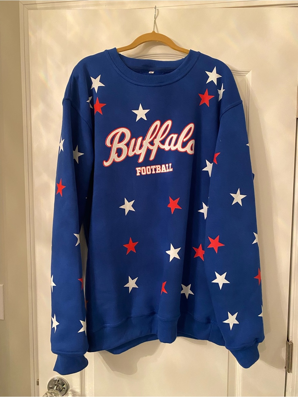 Blue Buffalo bills Football Star Print Crewneck Sweatshirt